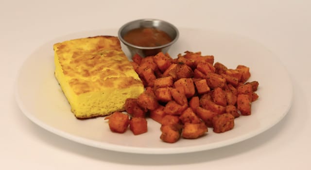 Crustless Quiche & Sweet Potatoes.
